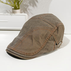 Men's Peaked Cap Sunshade Ventilated Hat Casual British Beret