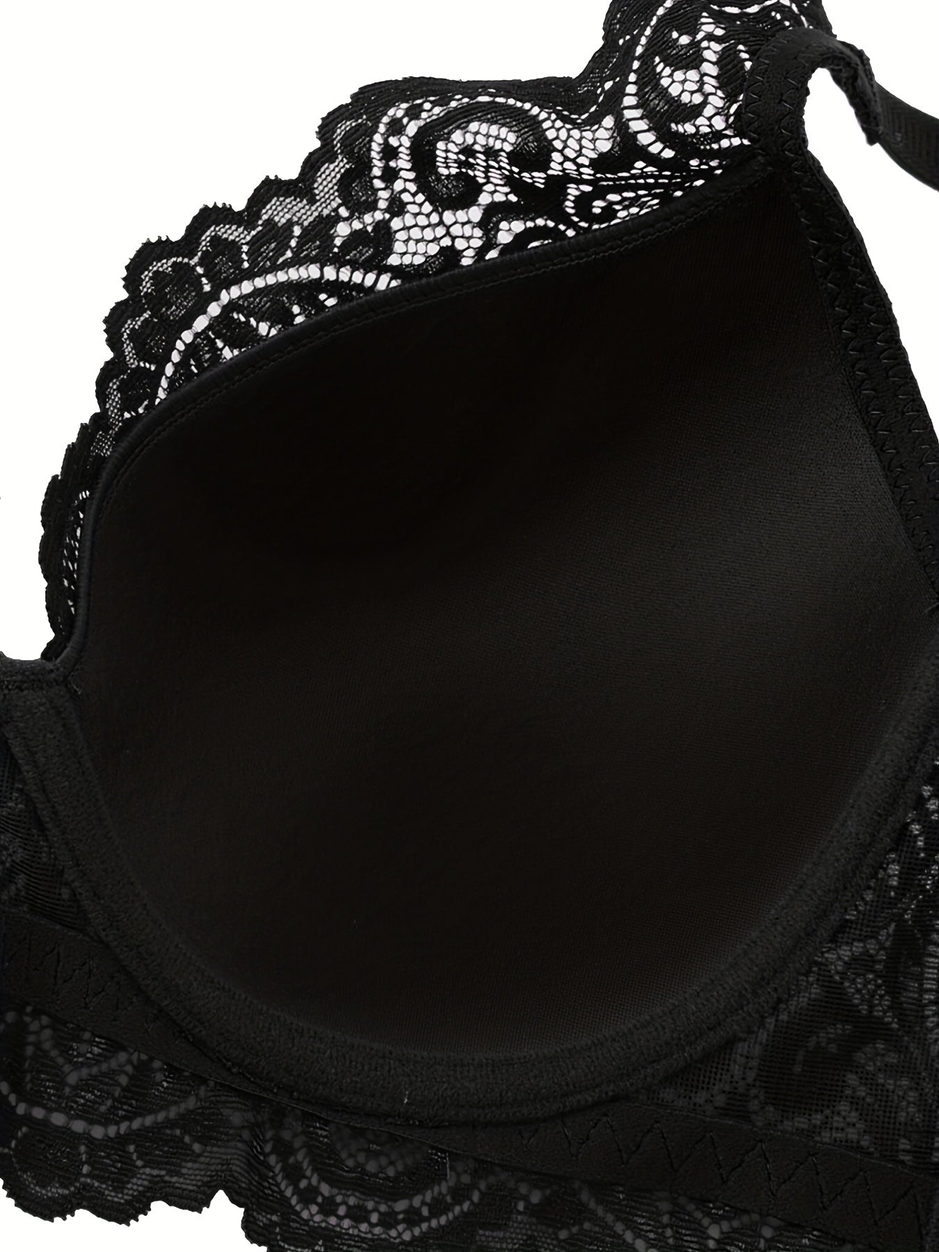 Lace Push Up Bra Breathable Scallop Trim Women's Lingerie