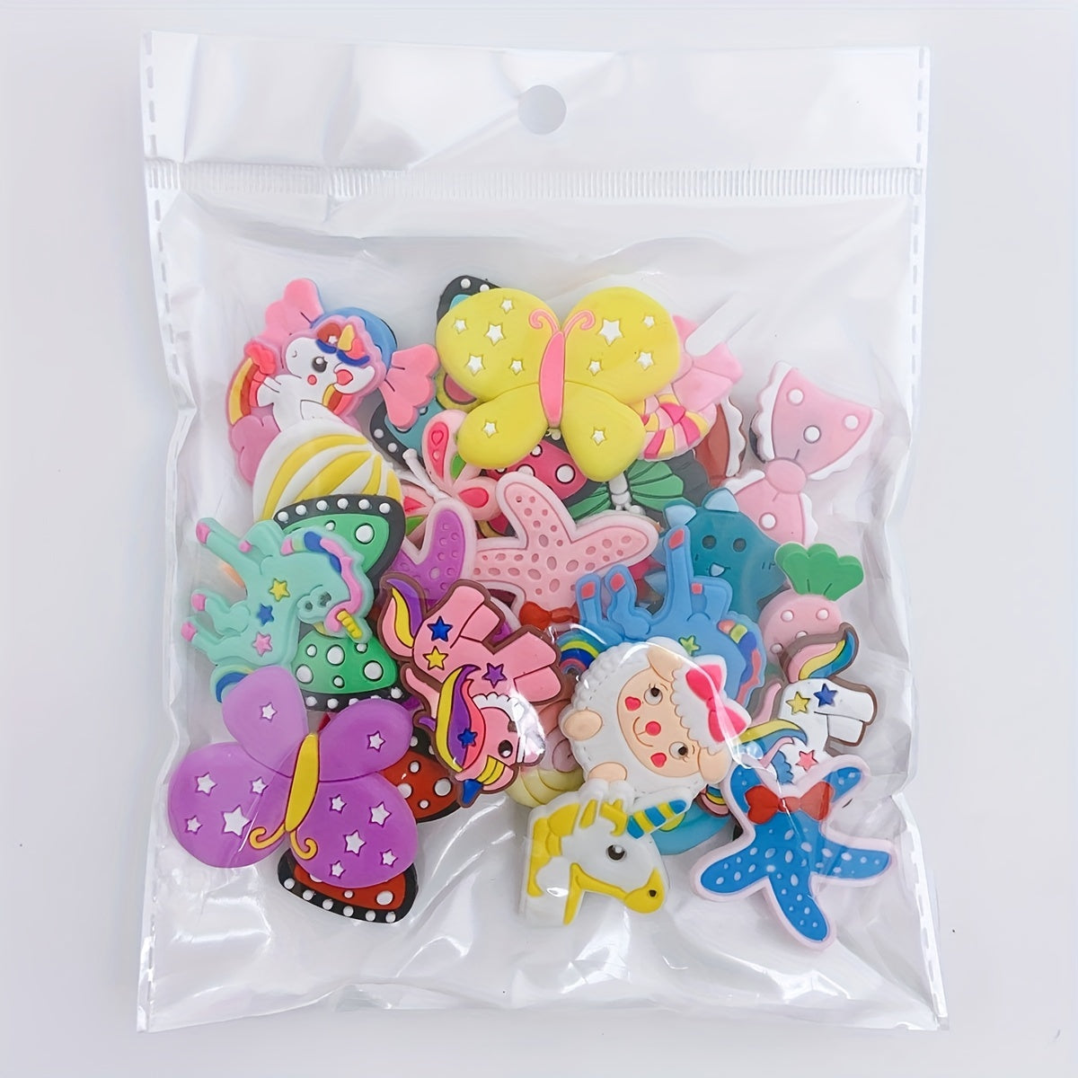 30pcs Cartoon Shoe Charm PVC Rubber Shoe Buckle Clogs DIY Accessories