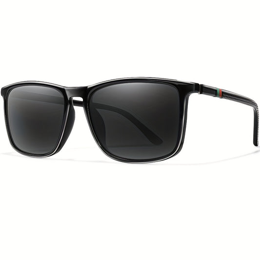 Men's Square Polarized Sunglasses Large Frame Retro Driving Fishing Sunglasses