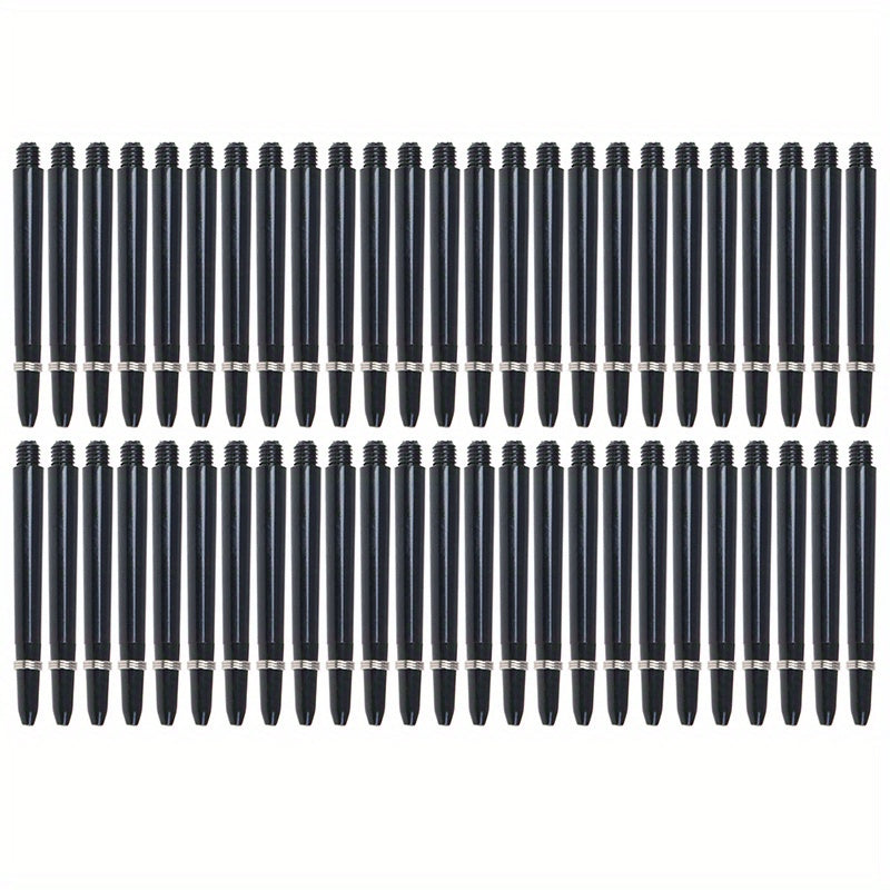 50pcs 48mm Nylon Dart Shafts 2BA Screw Thread Rod Stem with Protective Ring