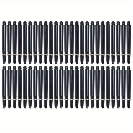 50pcs 48mm Nylon Dart Shafts 2BA Screw Thread Rod Stem with Protective Ring