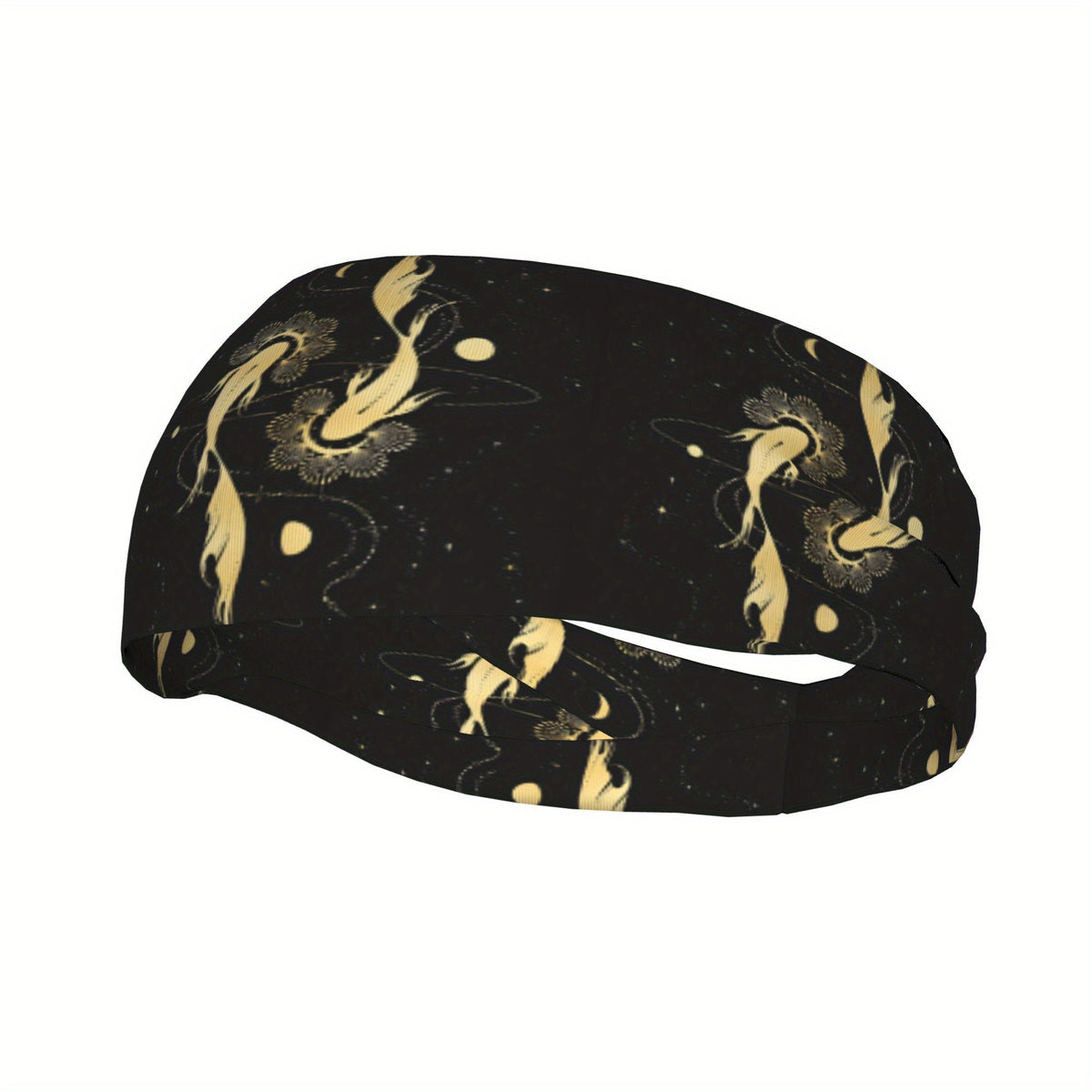 Unisex Goldfish & Star Sports Headband Sweat Wicking Polyester Yoga Gym Running