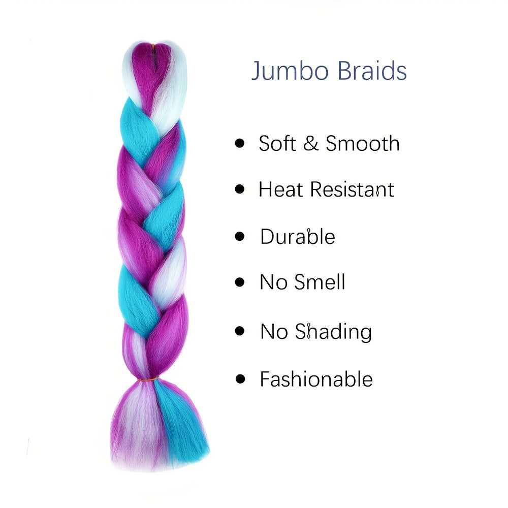 Three Tone Ombre Rainbow Jumbo Braiding Hair Extension for Twist Braiding