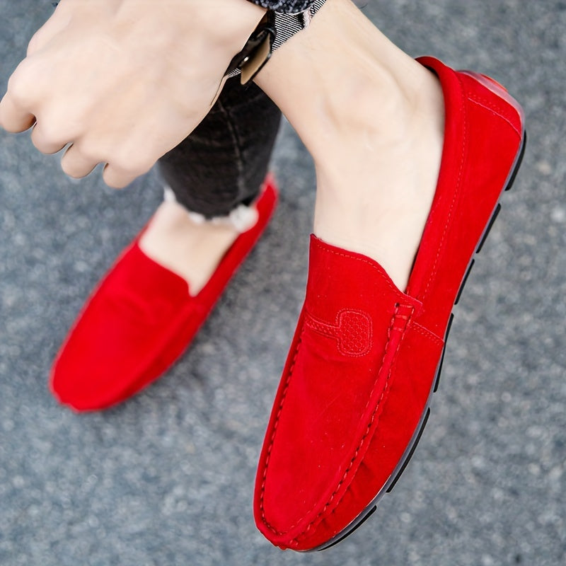 Women's Lightweight Red Loafers Slip On Shoes