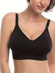 Front Buckle Nursing Bra Wireless Breathable Breastfeeding Bra