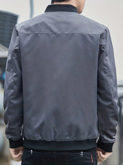 Men's Full Zip Varsity Jacket Casual Baseball Coat