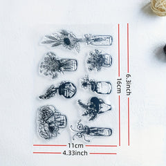 8 Styles Flower Transparent Stamp Seal for Card Making Decoration DIY Scrapbook
