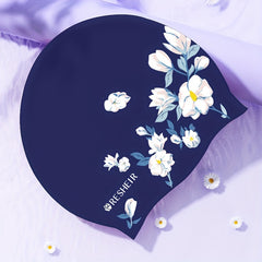 High Stretch Silicone Swimming Cap Waterproof Non slip Printed Swimming Cap