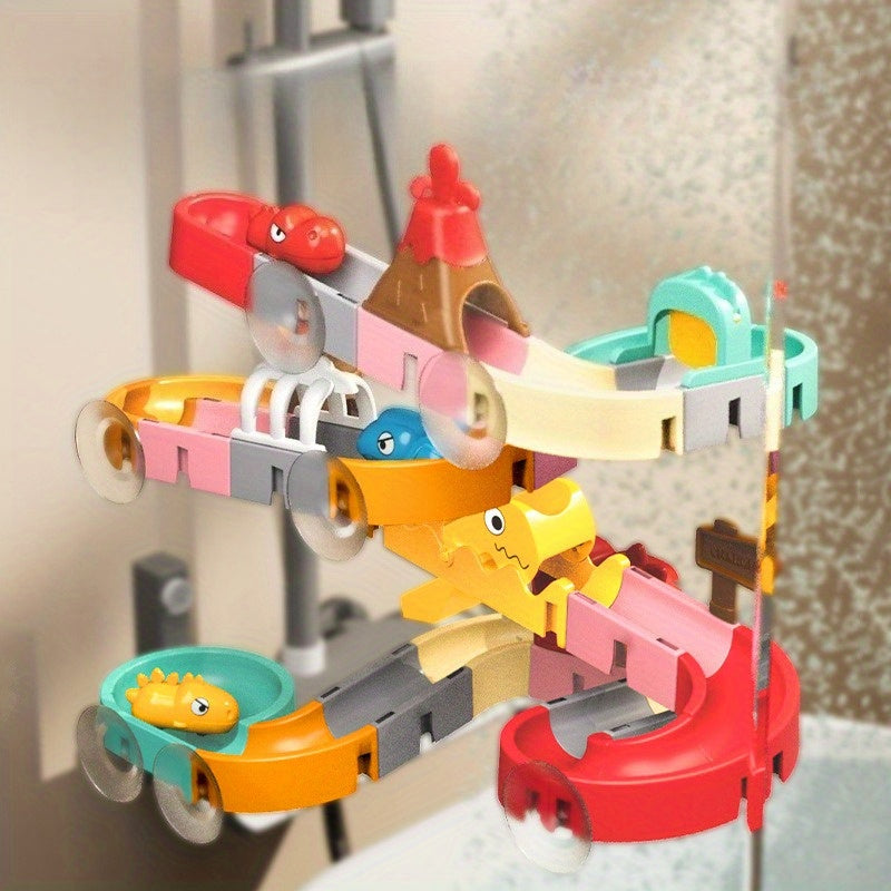 Dinosaur Track Slide & Building Block Wall Bath