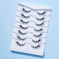 Japanese Style Fox Eye False Eyelashes Wispy Crisscross Manga Lashes