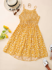  Ditsy Floral Print Ruffled Cami Dress