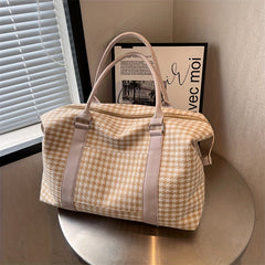 Houndstooth Pattern Travel Bag Large Capacity Duffle Bag