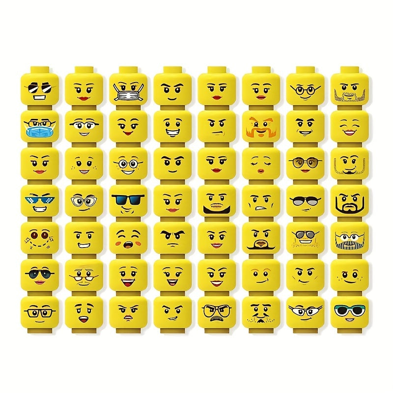56pcs Emotion Building Block Toys Human Head Block Puzzle