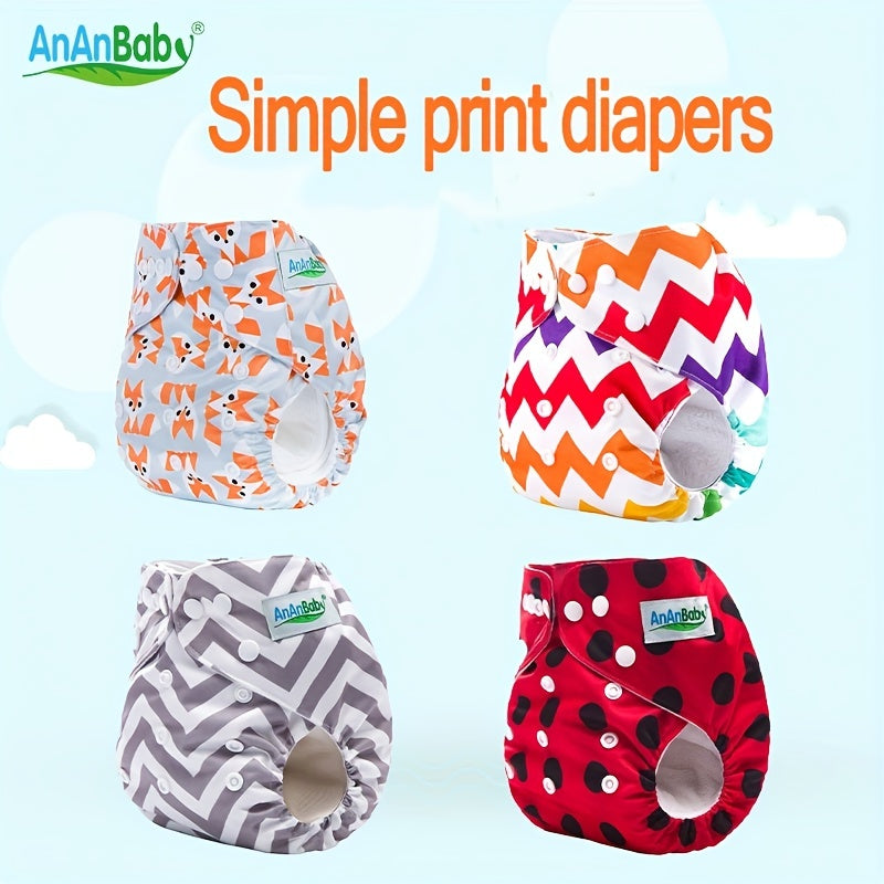 Striped Print Diaper Fox Design for Baby Boys Girls