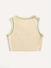 Skull Print Crop Tank Top Y2K Sleeveless Summer Women's Clothing