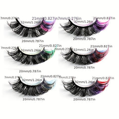 6 Pairs Colored Magnetic False Eyelashes & Eyeliner Kit