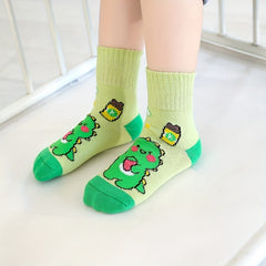 5 Pairs Kids Happy Animal Pattern Crew Socks