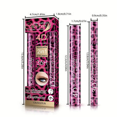 Leopard Mascara Eyeliner Set Waterproof 4D Fiber