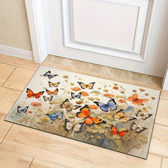 Colorful Butterfly Area Rug Decorative Carpet Polyester Textured Rug