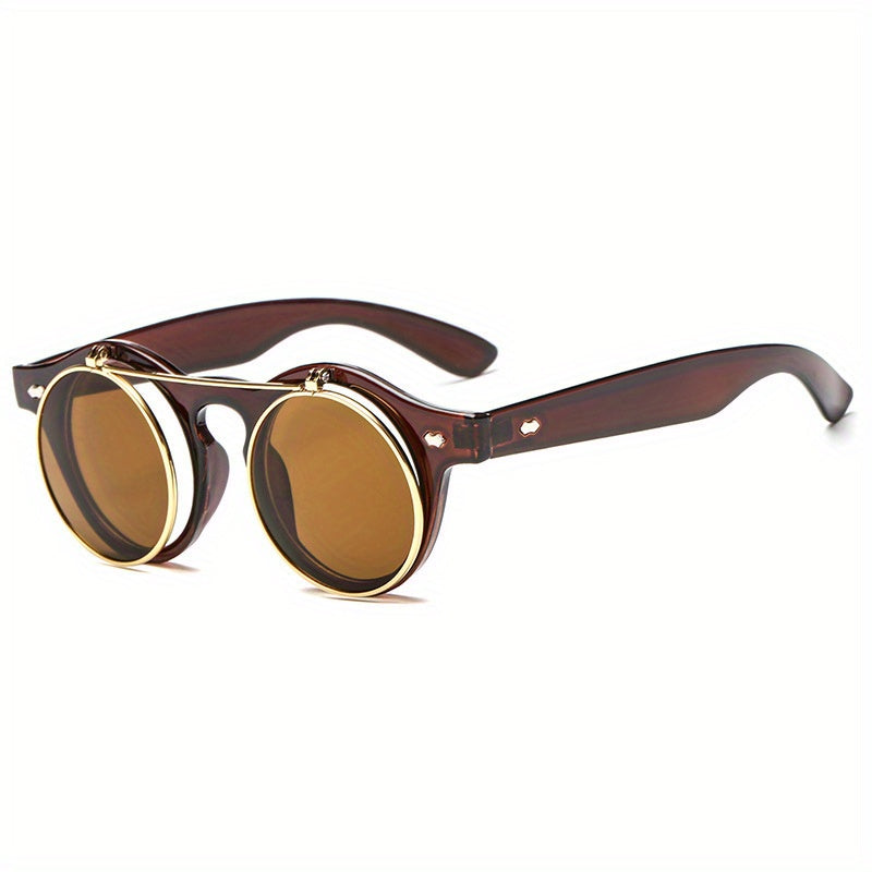 Classic Vintage Round Flip Sunglasses Mixed PC Sunglasses