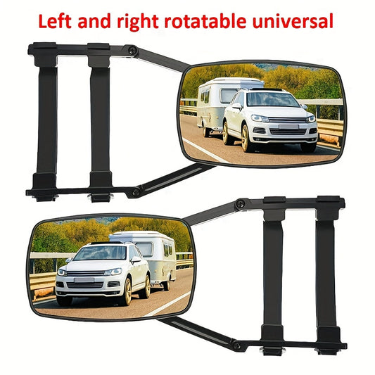 RV Truck Car Trailer Extension Rearview Mirror Extended Strap Flat Mirror
