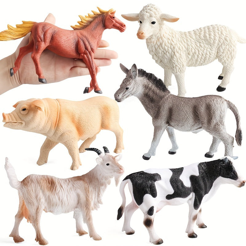 Realistic Farm Animal Figurines Set PVC Playset Youngsters Learning Toy Set