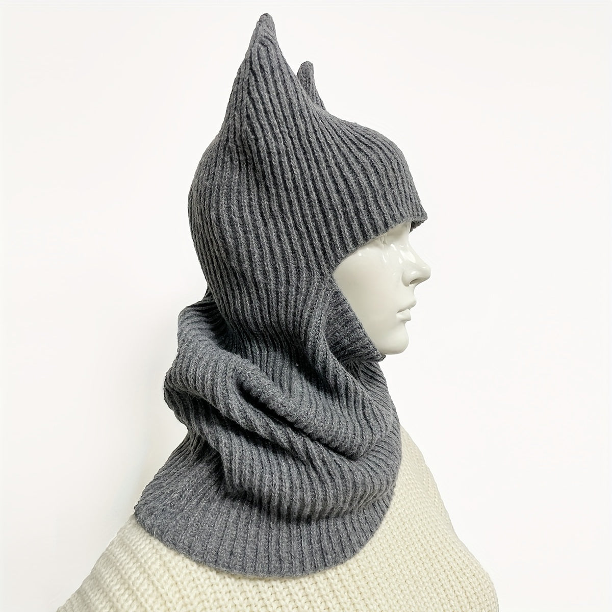 Unisex Rabbit Ear Hat Knitted Woolen Hat 3D Animal