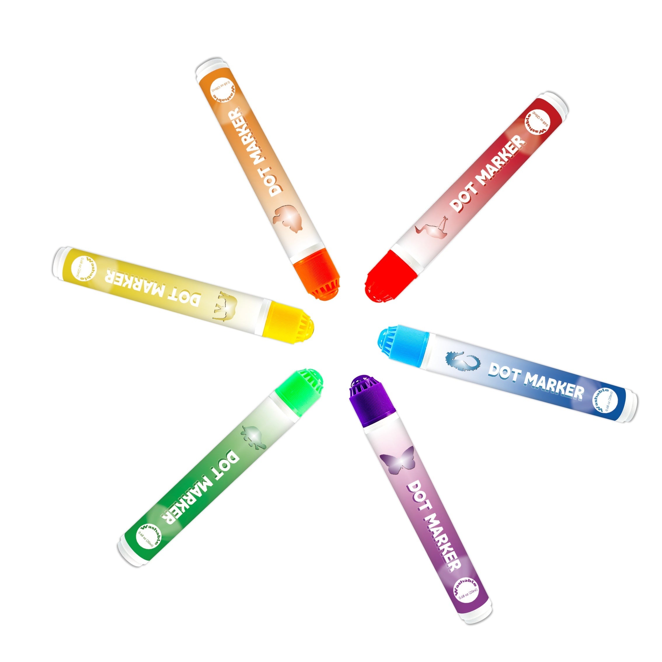 6 Vibrant Dot Markers Bingo Stamps Washable