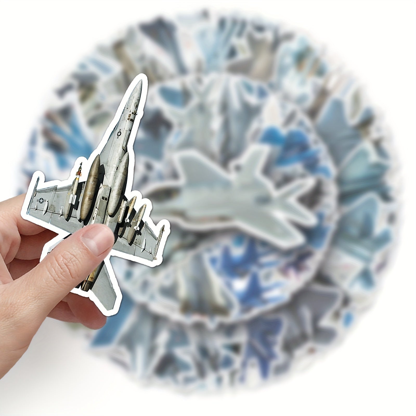 50pcs Fighter Jet Doodle Stickers Military Waterproof Sticker
