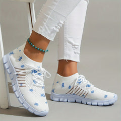 Floral Print Mesh Lightweight Running Shoes Breathable Sneakers
