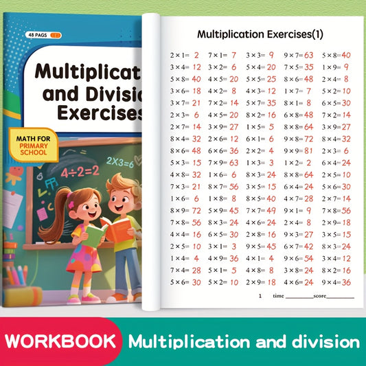 48 Page Math Multiplication & Division Workbook for Colorful Arithmetic Practice