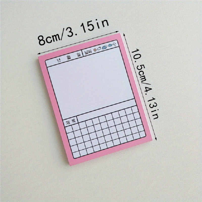 50 Sheets Pink Memo Pad Journal Decoration Paper Planner Stationery