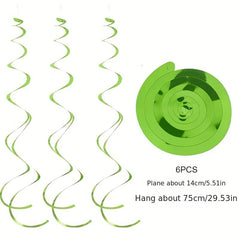 6 Pcs Happy Birthday Hanging Swirls Decoration