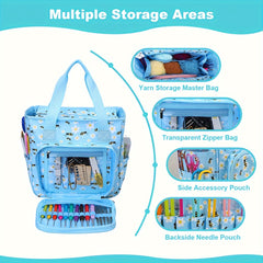 Craft Woven Storage Bag Large Capacity Tote for Work Picnic Travel
