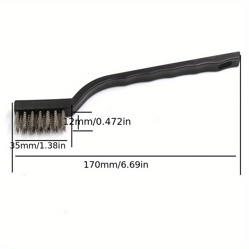 3pcs Mini Stainless Steel Rust Brush Brass Cleaning Polishing Detail Metal Brush