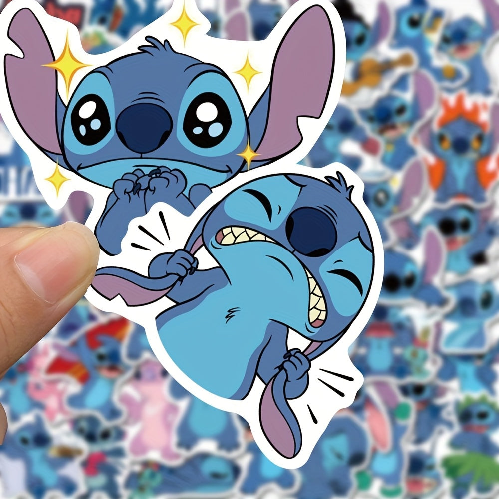 100pcs Waterproof Stitch Stickers Fun Pink Designs for Laptops & More