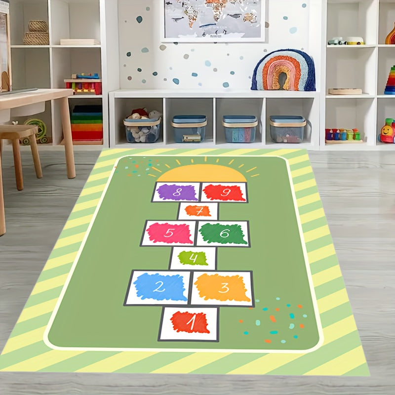 Hop & Count Hopscotch Rug Kids Room Floor Mat
