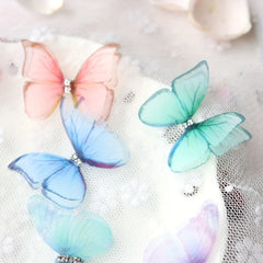 4 Pcs 3D Butterfly Fabric DIY Hair Accessories Gift