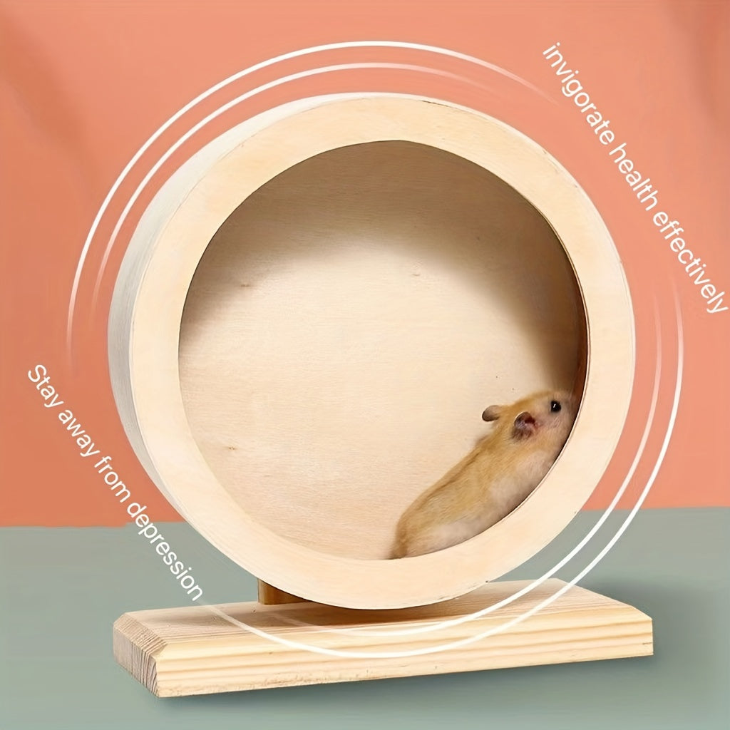 Quiet Wooden Hamster Wheel for Small Pets