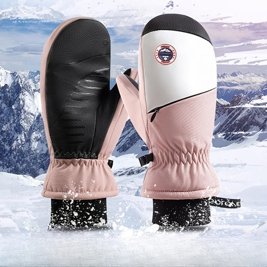 Winter Skiing Gloves Unisex Windproof Waterproof Thickened Warm 5 Finger Gloves