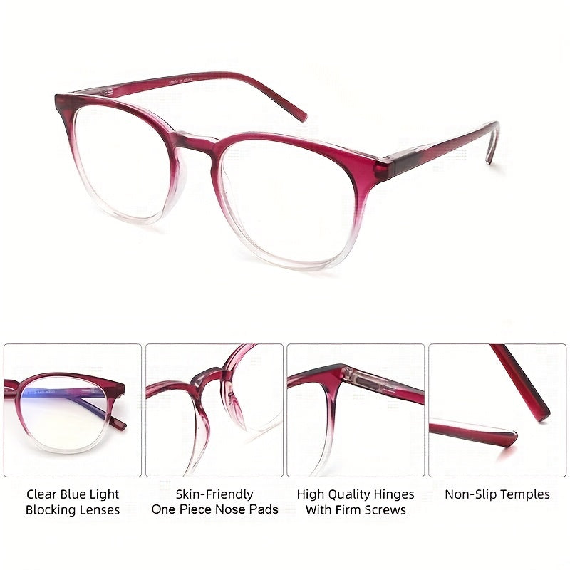 Retro Round Frame Reading Glasses for Men Anti Blue Light Casual Eyeglasses