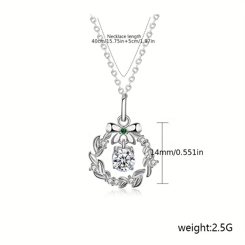 Christmas Gift Tree Pendant Necklace 925 Sterling Silver