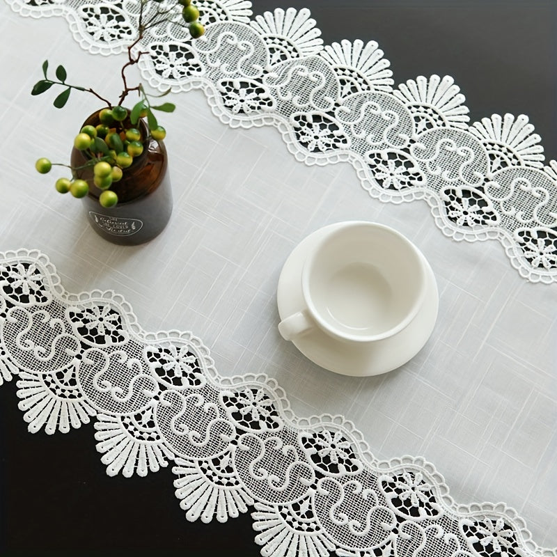 Lace Linen Table Runner Macrame Coffee Table Runners Boho Wedding