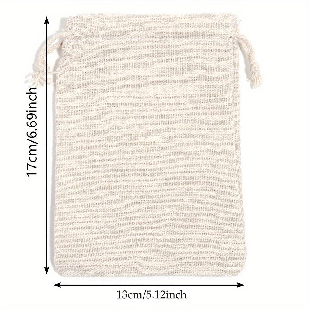Linen Drawstring Pocket Gift Jewelry Bag Wedding Party Packaging Bag