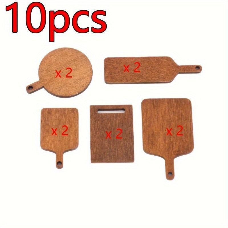 10pcs Rustic Farmhouse Wooden Trays 1 12 Scale for Dollhouses & Decor