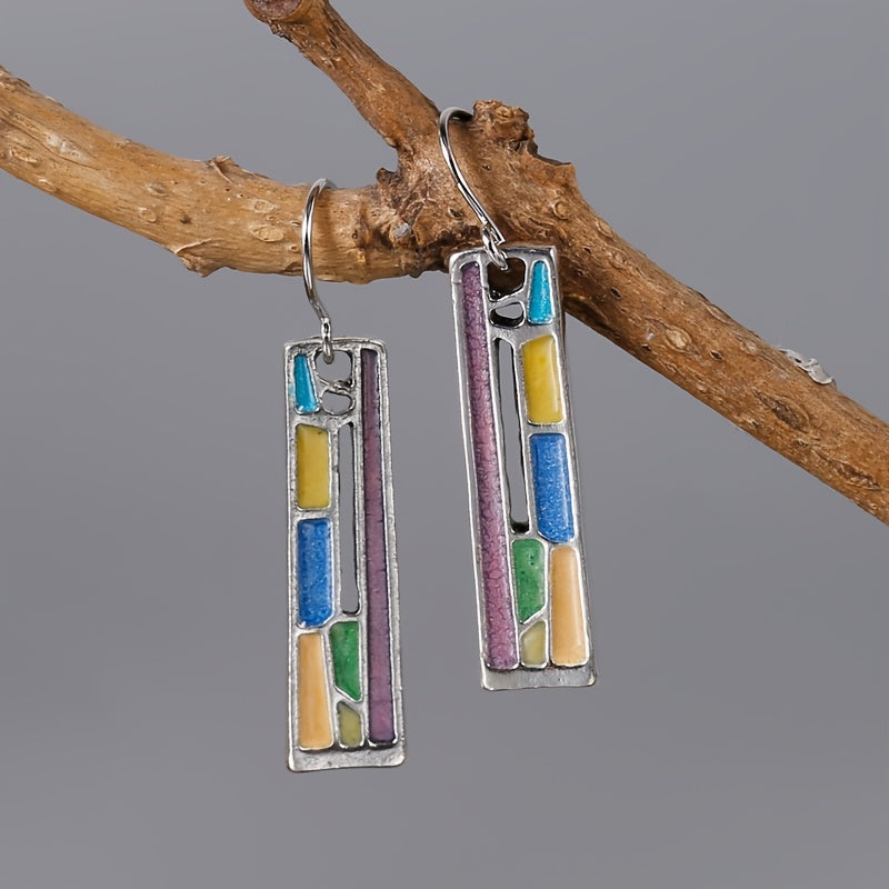 Vintage Carved Pattern Drop Dangle Earrings