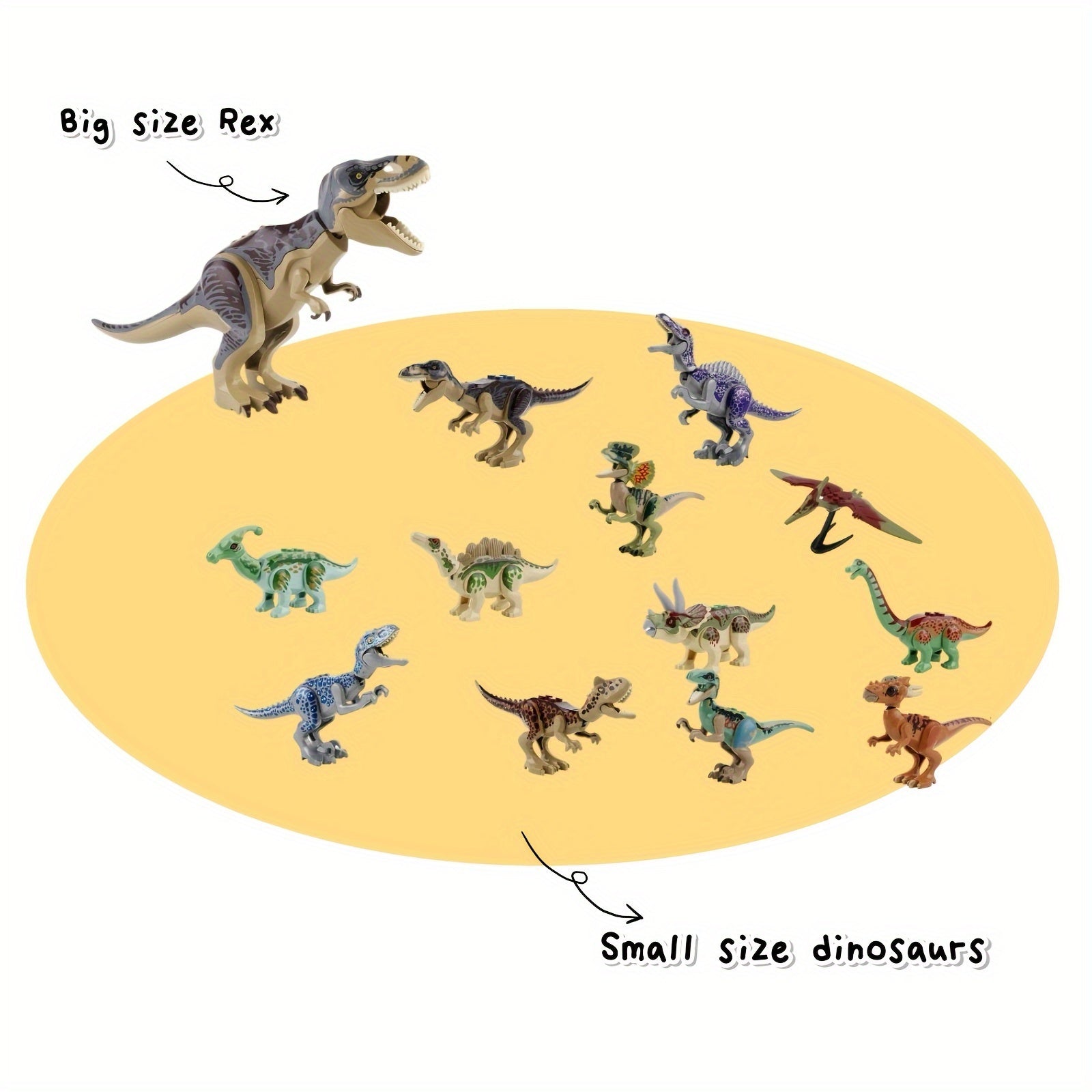 Dinosaur Big Rex Small Dino Multicolor Plastic Toys