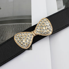 Wide Elastic Waist Belt Floral Buckle Women Vintage Dress Sweater Coat