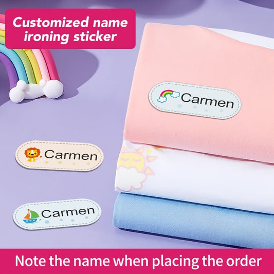Custom Name Iron on Fabric Tags for Students' Clothes School Uniforms